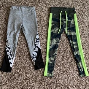 Girls justice sport leggings size 8 bundle